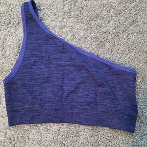 Peloton One Shoulder Sports Bra Purple Ribbed M/L NWOT